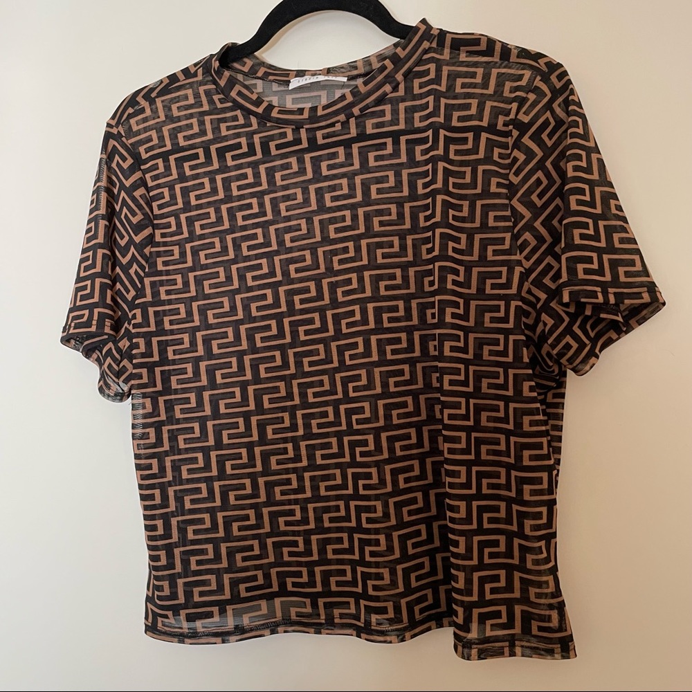 Sheer geometric crop top